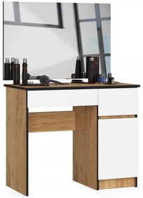 Toaletný stolík P-2/SL 900x600 pravá - dub craft/biela