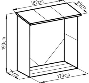 Prístrešok na drevo Rojaplast WA-A 182 x 190 x 89 cm plechový sivý