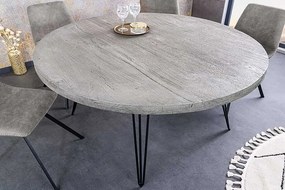Okrúhly jedálenský stôl z masívu Scorpion Mango šedý 120cm