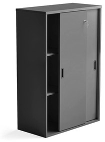 Kancelárska skriňa s posuvnými dverami MODULUS, 1200x800 mm, čierna
