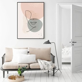 Plagát - Abstrakcia ženskej tváre (A4)