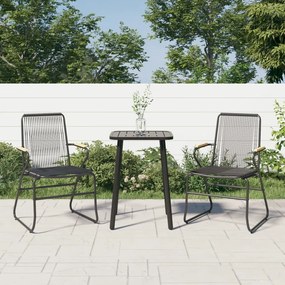 Záhradné stoličky 2 ks čierne 58x59x85,5 cm PVC ratan 312173