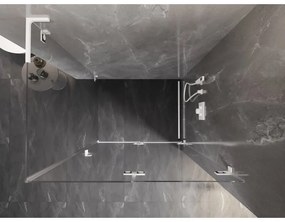 Mexen Lunar-F L, 1-krídlový sprchový kút so skladacími dverami, pravý, 100 x 80 cm, 8mm číre sklo, biely profil, 836L-100-080-20-00-P