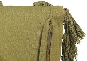 Sada 2 bavlnených vankúšov so strapcami 45 x 45 cm zelená LYNCHIS Beliani