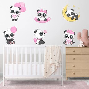 PIPPER. Samolepka na stenu "Pandy - dievča" Materiál: Textilná samolepka