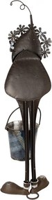 Kovová modrá dekoratívna figúrka škriatok s vedierkom - 19*18*67 cm
