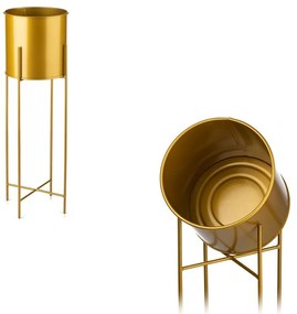 Květináč na stojanu HUGO 75 cm zlatý