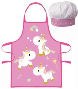 Javoli - Detská / dievčenská zástera a kuchárska čiapka - Jednorožec / Unicorn