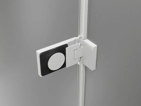 Mexen Lunar-F Duo, skladací sprchový kút 100 x 100 cm, 8mm číre sklo, biely profil, 836-100L-100P-20-00