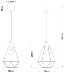 Globo 15745H - Luster na lanku ZACHARY 1xE27/60W/230V pr. 17 cm