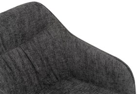 Noela Otočná jedálenská stolička látková LOREN tmavo šedá