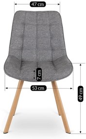 PROXIMA.store - Čalúnená jedálenska stolička KATHY FARBA: sivá