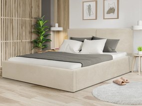 Posteľ Inez 180x200 cm, krémová štruktúrovaná látka