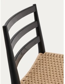 Čierna/v prírodnej farbe barová stolička z dubového dreva (výška sedadla 70 cm) Analy – Kave Home