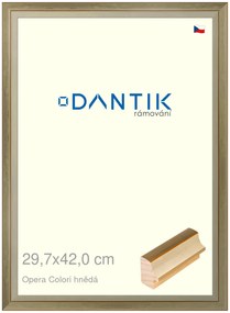 DANTIK rám na obraz 29,7x42 | OPERA Colori hnědá (Plexi Čiré)