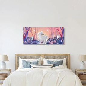 Obraz - Jednorožec v magickom lese (120x50 cm)