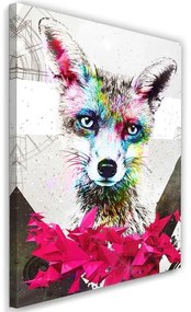 Obraz na plátně Abstraktní barevná liška - 70x100 cm