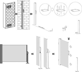 Bočná markíza 200 x 350 cm, béžová