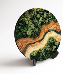 DUBLEZ | Kruhový obraz z dreva - Mach v epoxide