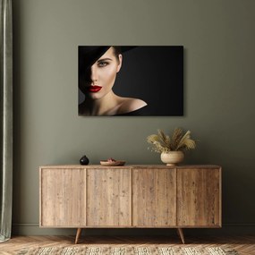 Obraz - Portrét ženy v klobúku (90x60 cm)