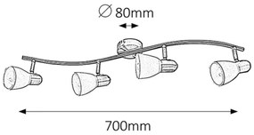 Rabalux 6309 - Bodové svietidlo SOMA 4xE14/40W/230V