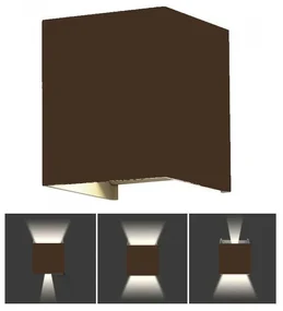 V-Tac LED Vonkajšie nástenné svietidlo LED/11W/230V 3000K IP65 hnedá VT1116