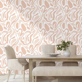 Samolepiaca fototapeta organické béžové vlny