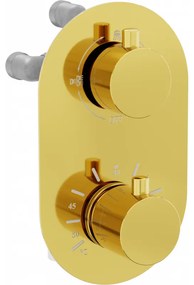 Mexen Kai termostatická vaňovo-sprchová batéria s 3 vývodmi, zlatá - 77602-50