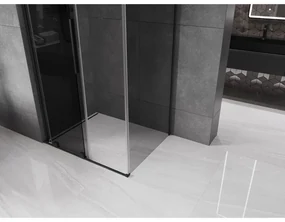 Mexen Velar L, sprchový kút s posuvnými dverami 90 x 100 cm, 8mm šedé sklo, čierna matná, 871-090-100-43-70