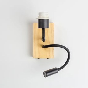 Brilagi - LED Flexibilná nástenná lampa NUBILA WOOD 1xE27/25W/230V + LED/3W dub/čierna