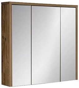 Závesná kúpeľňová skrinka so zrkadlom Hampton Concrete 84-80 dub huton