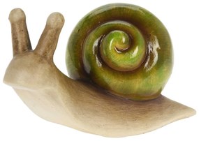 Záhradná figúrka z polyresinu Snail, 12,6 cm, zelená