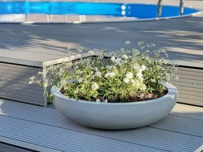 Okrasná miska PLANA, sklolaminát, Ø 54 cm x výška 14 cm, betón design