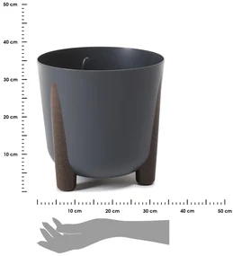 PLASTOVÝ KVETINÁČ MOSS ECO 32X34 CM ANTRACITOVÁ