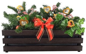 AMADEA Drevený truhlík tmavý, vo vnútri s čiernou fóliou, 60x21,5x17cm, český výrobok