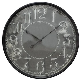 Šedočierne antik nástenné hodiny - Ø 60*6 cm / 1*AA