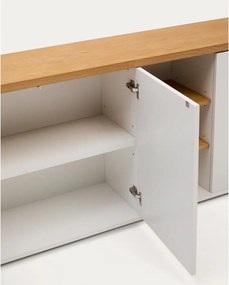 Biela komoda v dekore duba 180x75x36 cm Abilen – Kave Home