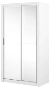 Šatníková skriňa s posuvnými dverami MELANY biela + zrkadlá 120 x 215 x 60 cm