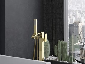 Mexen Lava, voľne stojaca vaňová batéria, zlatá lesklá, 752433-50
