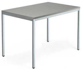 Kancelársky stôl QBUS, klasický rám, 1200x800 mm, svetlošedá, strieborná