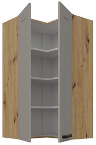 Horná rohová kuchynská skrinka Lucid 60x60 GN-108 2F (90°) (korpus: dub artisan + front: mdf claygrey). Vlastná spoľahlivá doprava až k Vám domov. 1134703