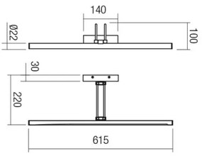 Redo 01-3471 - LED Obrazové svietidlo IKON LED/16,4W/230V 61,5 cm CRI 92 čierna