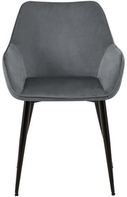 Jedálenská stolička Luena zamat - tmavosivá
