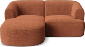 Menčestrová rohová pohovka v terakotovej farbe (ľavý roh/s leňoškou) Campi – Cosmopolitan Design