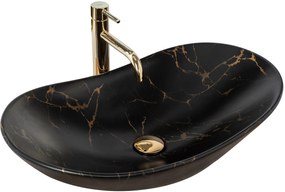 REA Royal Marble 60 umývadlo na dosku, 61 x 36 cm, čierna, REA-U7478
