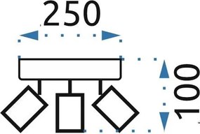 Toolight - Stropná lampa 3-ramenná 3xE27 60W APP700-3C, chrómová, OSW-05209