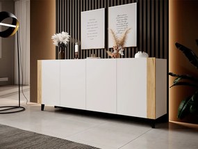 Komoda Ezrunis, Farby: biela/biela + dub craft