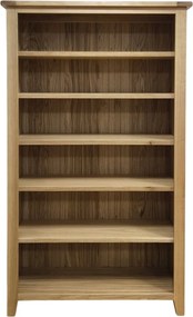 Široká drevená knižnica s 5 policami, 120x40x200 cm
