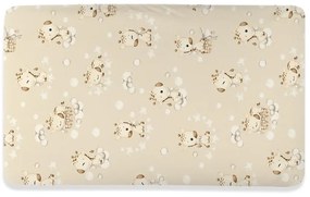 Ankras, bavlnená plachta/ prestieradlo s gumičkou, Žirafky béžové, Rozmer 120x60