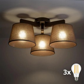 BRILAGI - LED Prisadený luster LATTE 3xE27/15W/230V borovica/hnedá